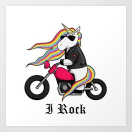 Rock'N Unicorn Art Print
