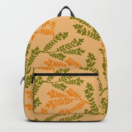 Green and yellow herbs seamless pattern Backpack