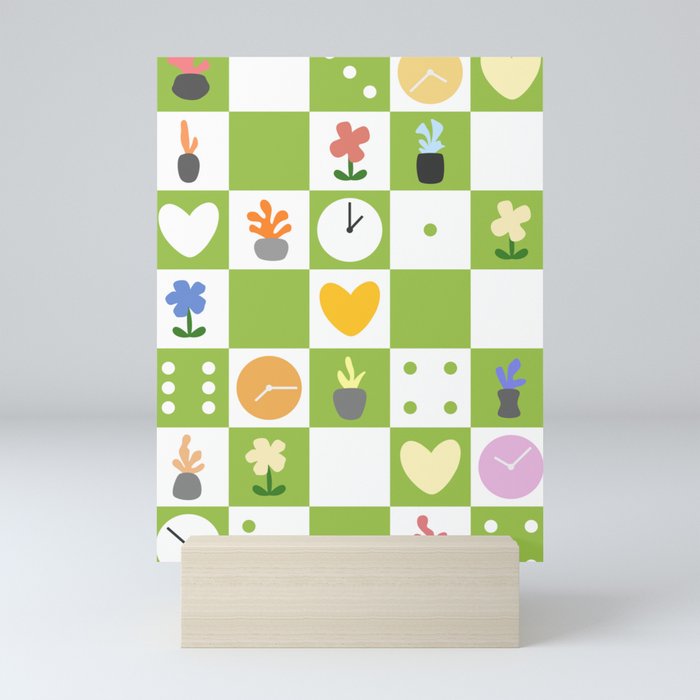 Color object checkerboard collection 20 Mini Art Print