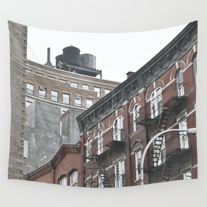 New York City corners, fire escapes, ladders fine art , nyc, America, photo Wall Tapestry