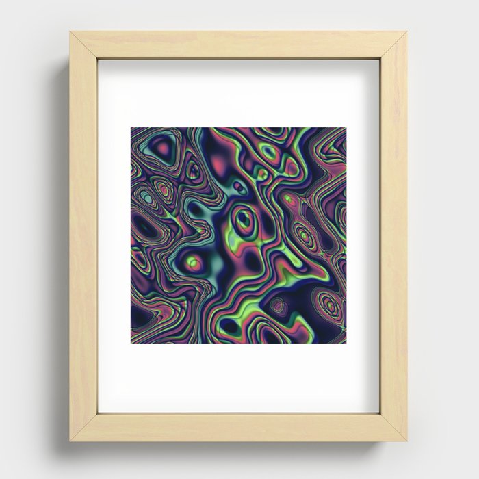 Funky liquid shapes Recessed Framed Print