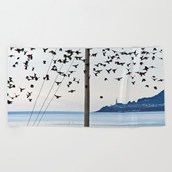 Birds in Flight Beach Towel