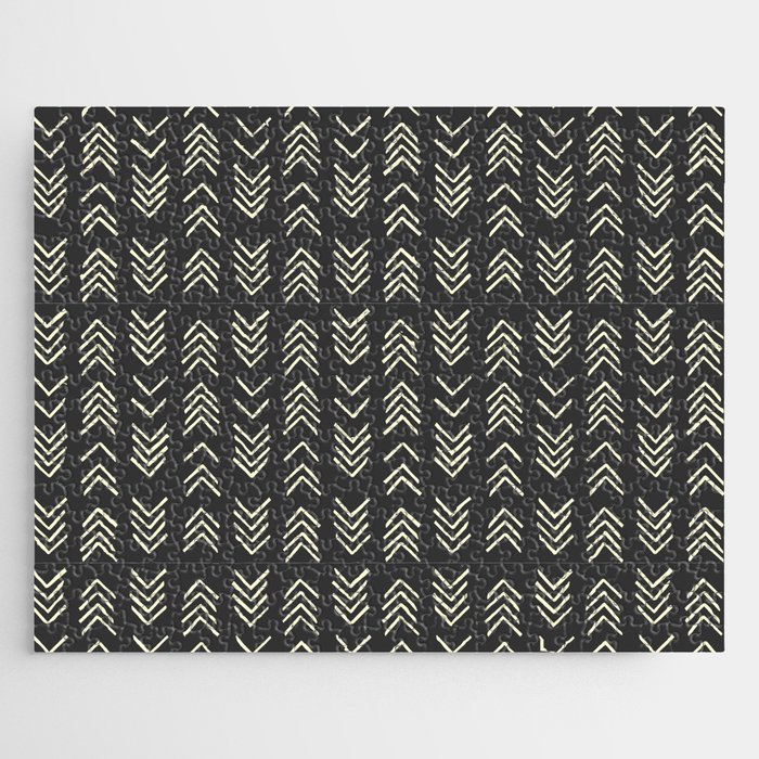 Traditional Black African Mud cloth Jigsaw Puzzle