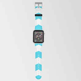 Teal Blue and White Chevron Apple Watch Band