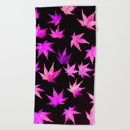 AUTUMN ROMANCE - LEAVES PATTERN #2 #decor #art #society6 Beach Towel