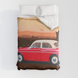 Romantic Sunset at OldtimerVolvo Comforter