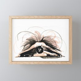 Ballet Dance Drawing – Watercolor and Ink on Paper Framed Mini Art Print
