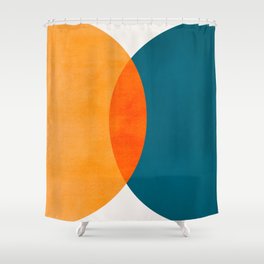 Mid Century Eclipse / Abstract Geometric Shower Curtain