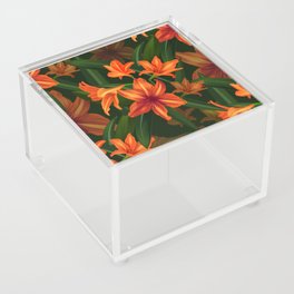 Orange Flowers Acrylic Box