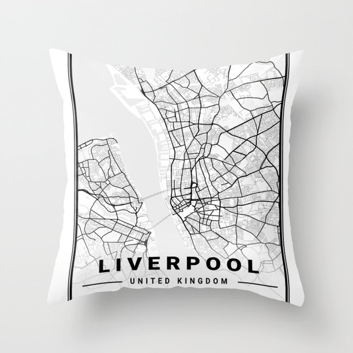 Liverpool tourist map Throw Pillow