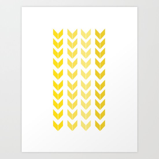 chevron yellow Art Print