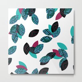 Aztec leafs Ioo Metal Print | Graphicdesign, Pattern, Abstract, Vector, Illustration 