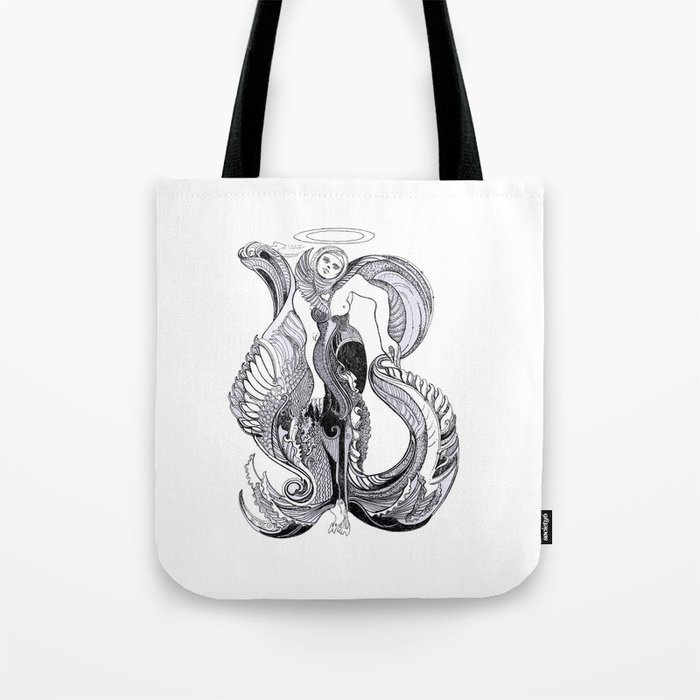 B Mermaid Tote Bag