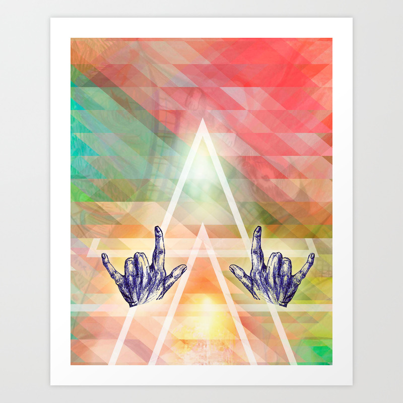 Dear Rocking Hands Music Body Line Art And Color Art Print By