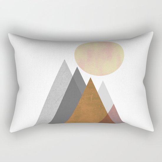 The Gathering, Geometric Landscape Art Rectangular Pillow