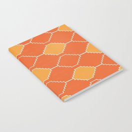 70s 60s Retro Orange Mid-Century Kilim Pattern Notebook