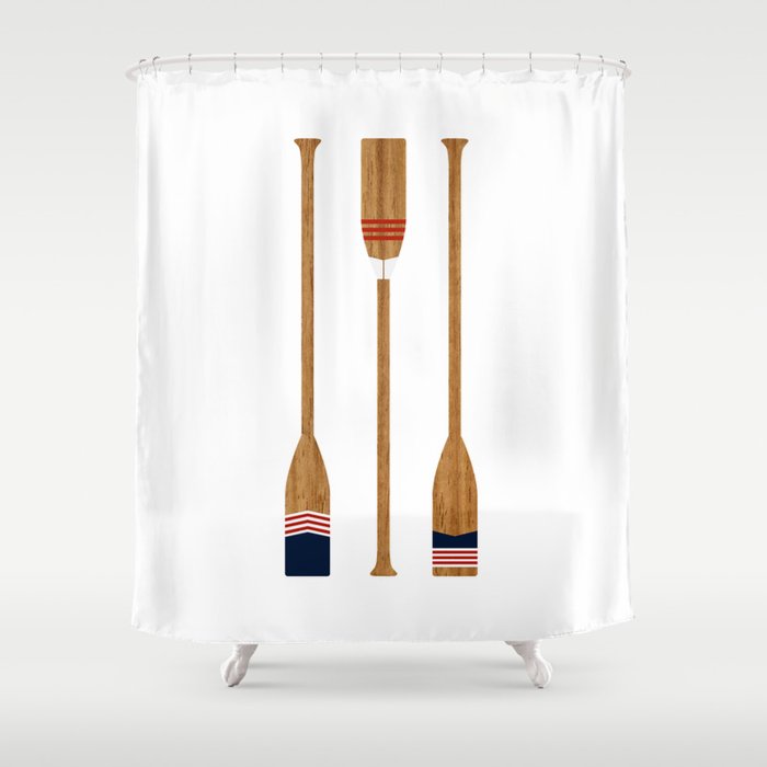American Painted Oars Shower Curtain