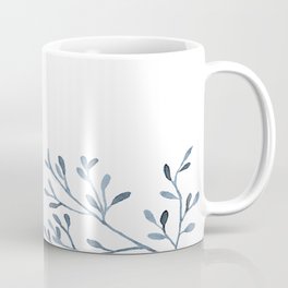 Blue watercolored sprig on white Mug