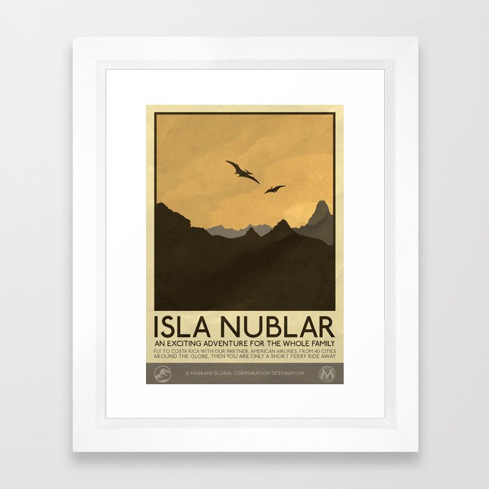 Silver Screen Tourism: Isla Nublar / Jurassic Park World Framed Art Print
