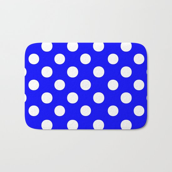Polka Dots (White/Blue) Bath Mat
