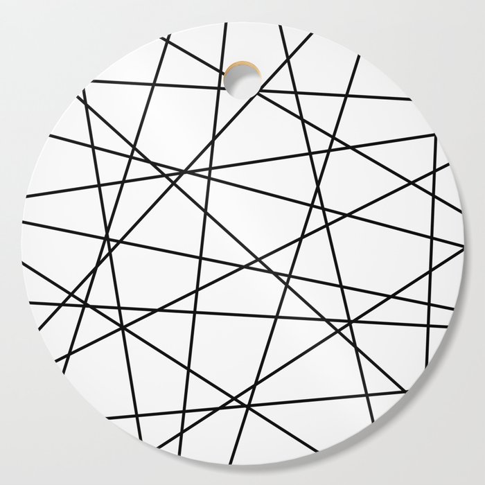 Geometric Lines (black/white) Cutting Board