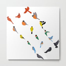 Rainbow of Birds Metal Print | Crow, Bird, Rainbowcolors, Birdrainbow, Digital, Cardinal, Birder, Goldfinch, Wings, Robin 