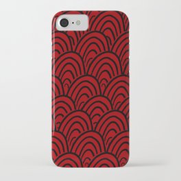 Abstract Scales (Black on Red) iPhone Case