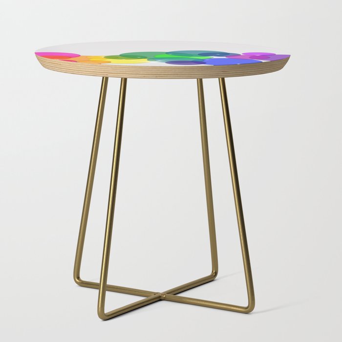 Translucent Rainbow Colored Circles with Sparkles - Multi Colored Side Table