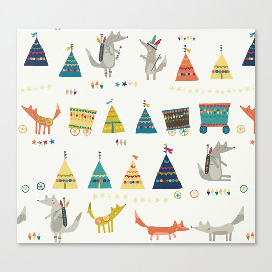 Wolf Pattern Canvas Print