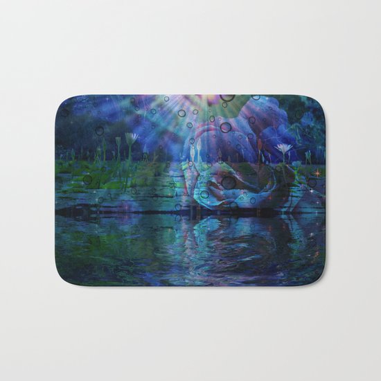 Beneath true light the magic shows and sighs quite softly as it grows Bath Mat