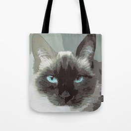 Black And White Siamese Cat Tote Bag