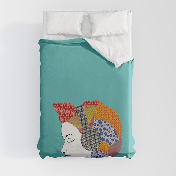 Washi Headphones Duvet Cover