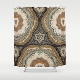Earthy Geode Kaleidoscope  Shower Curtain