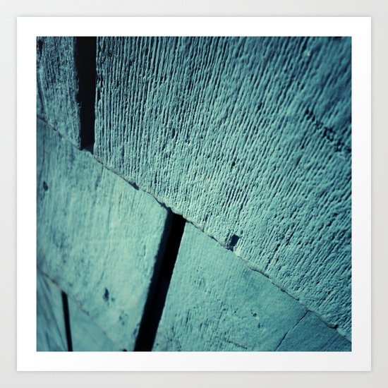 Blue Wood Grain Art Print