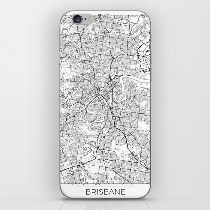 Brisbane Map White iPhone Skin