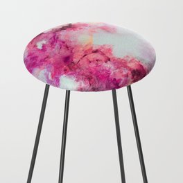 ABSTRACT PINK FLOWER  Counter Stool