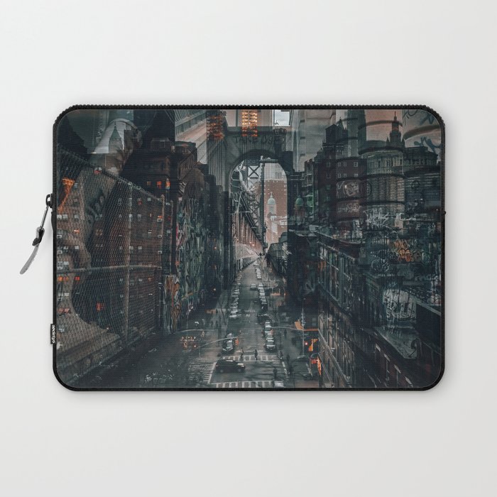 New York City Manhattan skyline double exposure Laptop Sleeve