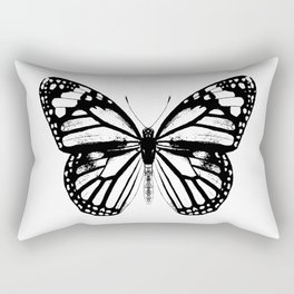 Monarch Butterfly | Vintage Butterfly | Black and White | Rectangular Pillow