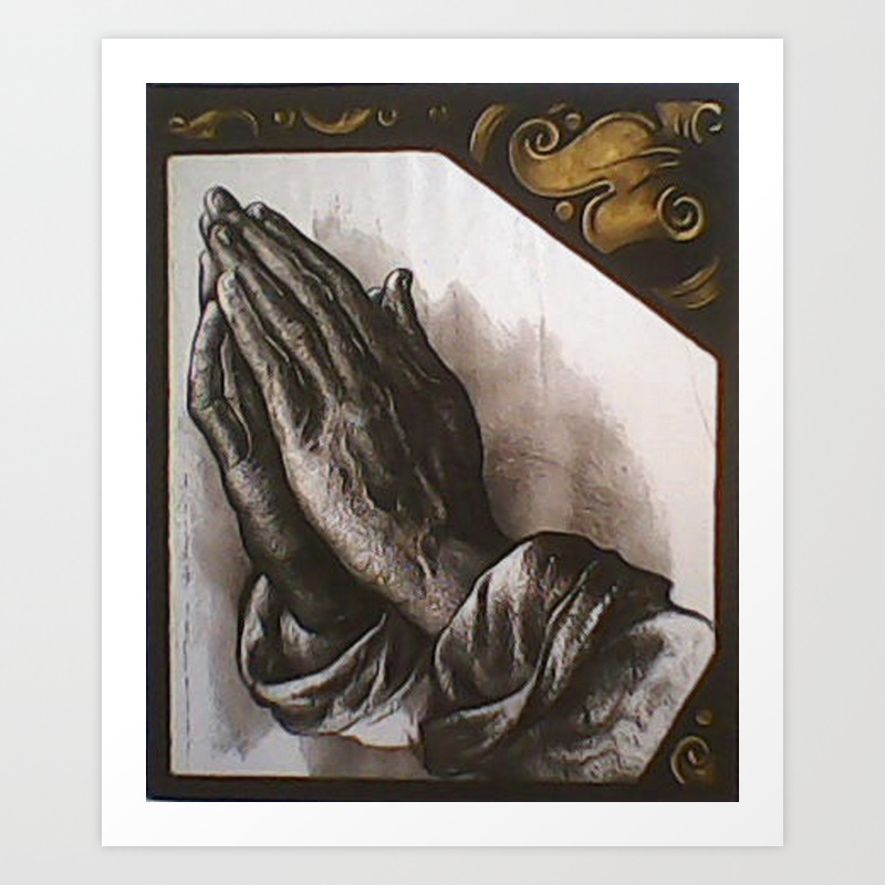 Durer S Praying Hands Pictorial Painted Stained Glass Art Print By