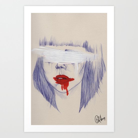 Damaged hearts Art Print