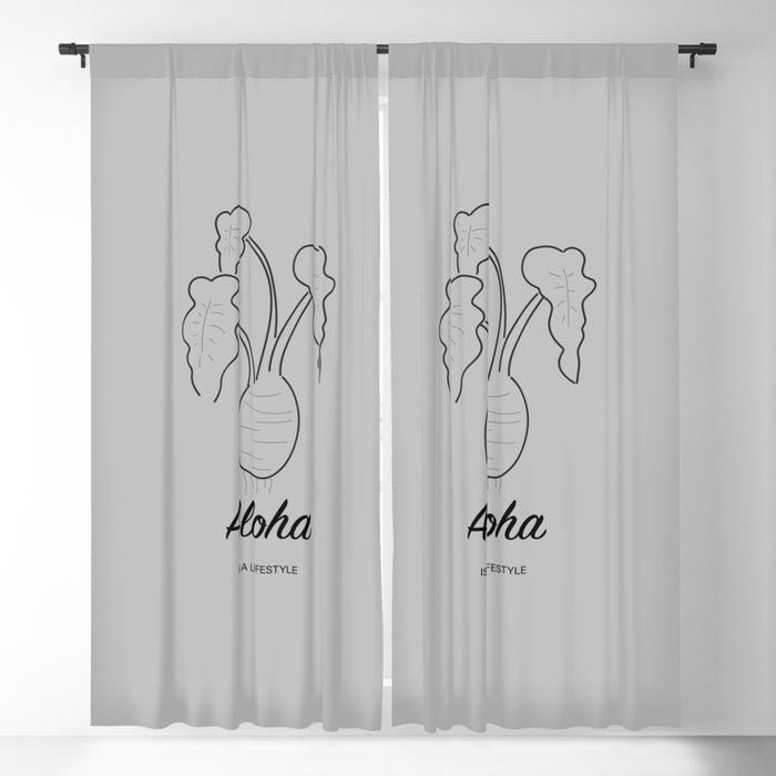 Taro aloha is a lifestyle (grey) Blackout Curtain