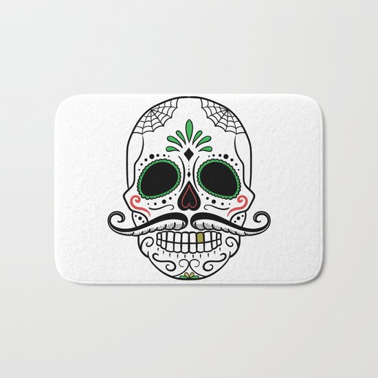 Day Dead Sugar Skull Bath Mat