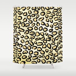 Real Leopard Background Pattern Shower Curtain