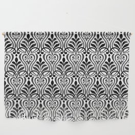 Art Nouveau Black & White Scroll Pattern Wall Hanging