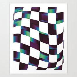 Checkered Iridescent Art Print