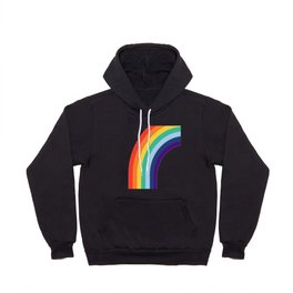 70s Rainbow, vintage stripes colors on black background Hoody
