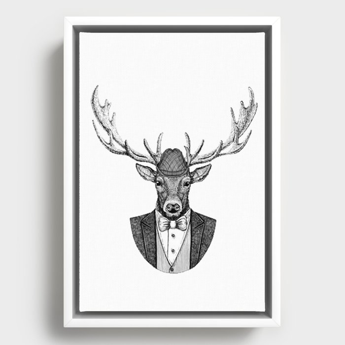 Deer gentleman Framed Canvas