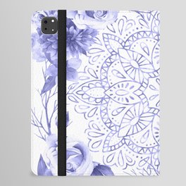 Very Peri 2022 Color Of The Year Violet Periwinkle Mandala Flowers iPad Folio Case