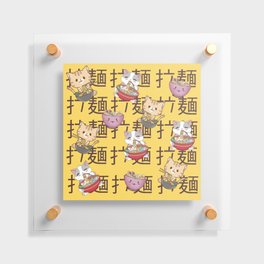 Japanese Kawaii Anime Cat Ramen Noodles Floating Acrylic Print