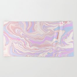 Liquid swirl retro contemporary abstract in light soft pink Beach Towel